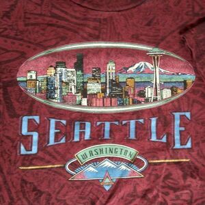 Vintage 90s Seattle Washington Skyline AOP T-Shirt